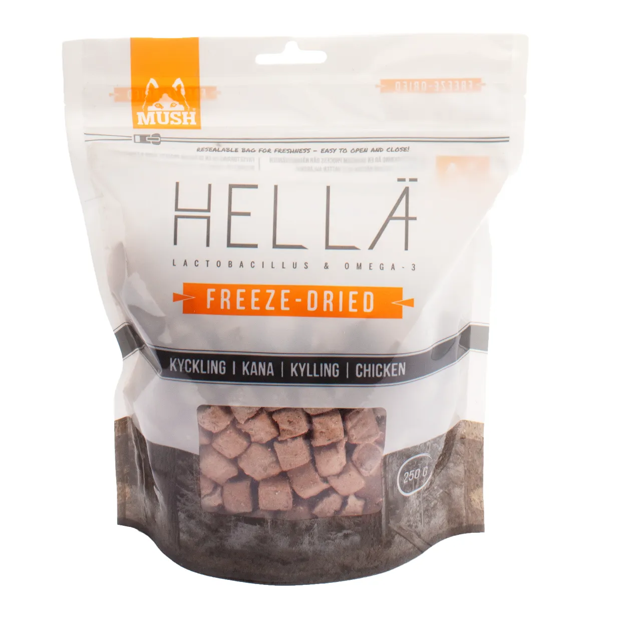 MUSH HELLÄ Freeze-Dried Kylling 250 g - frysetørret hundefoder
